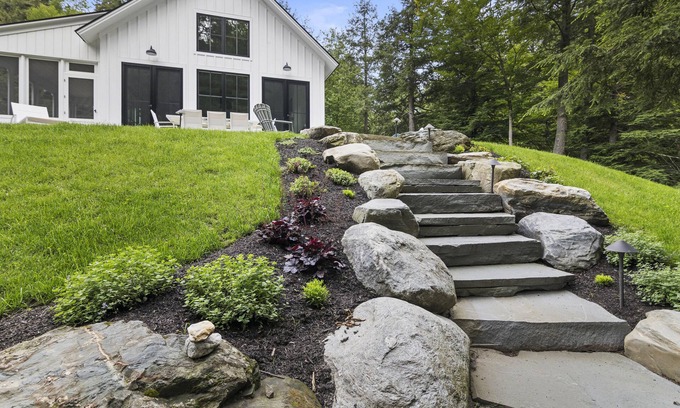 Morrisville House | Summer in Stowe! Modern Stream side Home