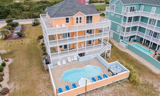 Rodanthe House | SUMMER SAVINGS - Oceanview Dog Friendly with Pool, Hot Tub, Elevator, Game Room