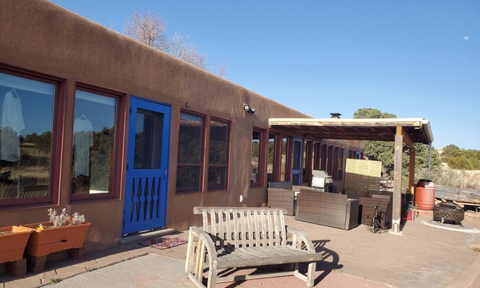 Eldorado at Santa Fe House | Sunny, serene, pet-friendly Southwestern home w/hot tub, office. Winter bliss.