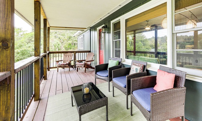 Sylva House | Sylva Riverfront Cabin Near WCU: Pet-Friendly!