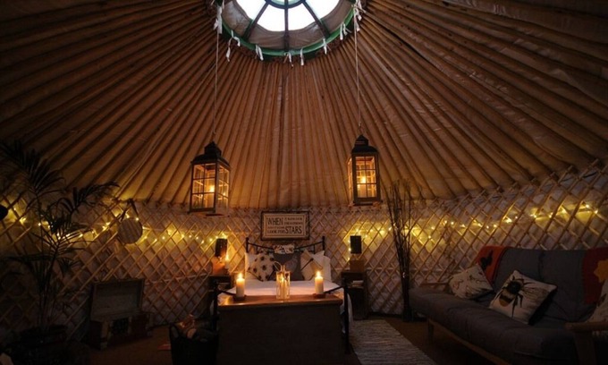 Vobster RV Rental | Tent Private Bathroom at Glamping on the Hill