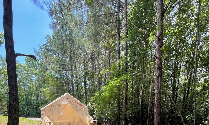 Central RV Rental | Tentrr Signature Site - Malalai Glamping Site Overlooking Lake Hartwell