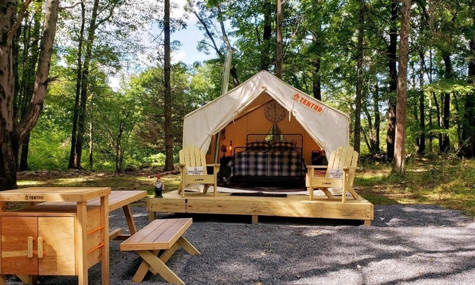 Pine Bush RV Rental | Tentrr Signature Site - Boulder Point with full baths