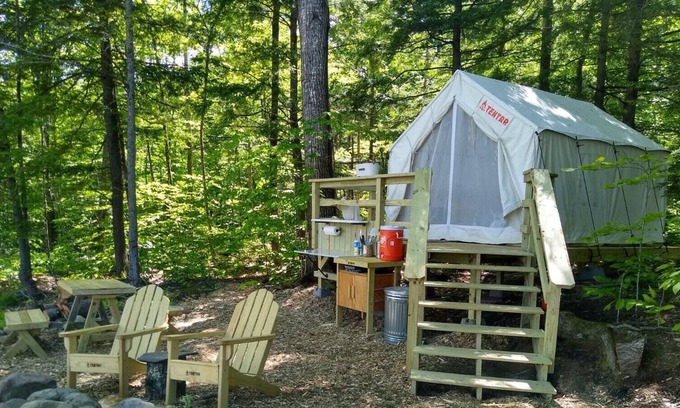 Skowhegan RV Rental | Tentrr Signature Site - Sunrise at The Old Miller Shed Company