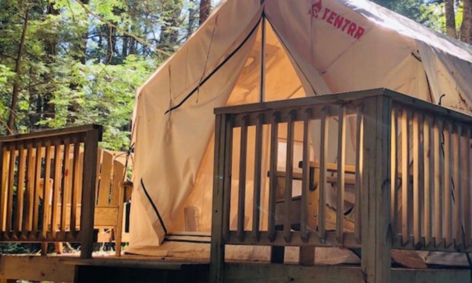 Kauneonga Lake RV Rental | Tentrr Signature Site - Ramble On at the Tentrr Catskill Retreat - Stream View