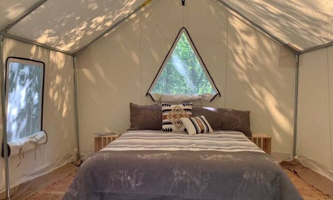 Washougal RV Rental | Tentrr Signature Site - Babbling Creek "Glamp"site at Cuzicanland - Coleman Cook