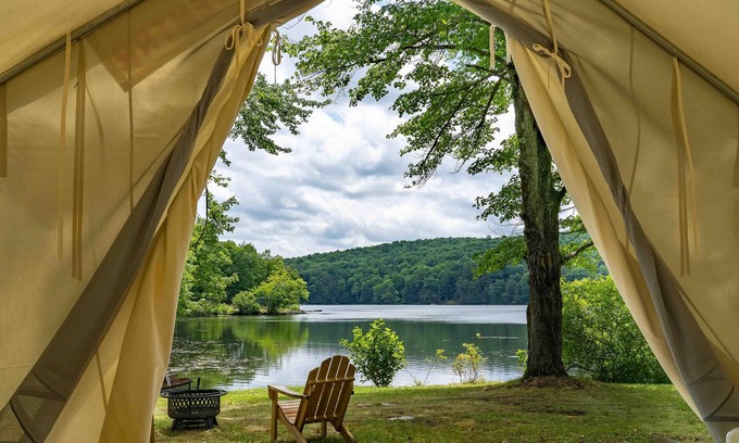 Ancram RV Rental | Tentrr State Park Site - Lake Taghkanic Lakeside Triple - Site A