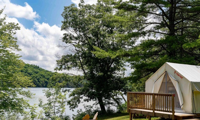 Ancram RV Rental | Tentrr State Park Site - Lake Taghkanic Lakeside Single - Site C