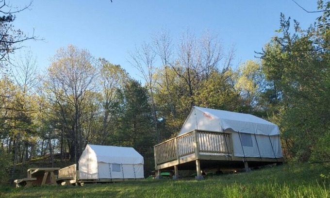 Ancram RV Rental | Tentrr State Park Site - Lake Taghkanic Secluded Lakeside Double - Site D