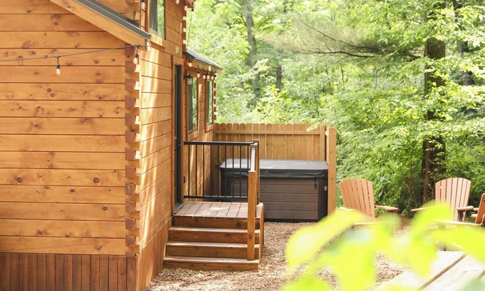 Mingoville Cabin | The Bellefonte Campground presents: Tiny Home | 2 Bedroom with HOT TUB