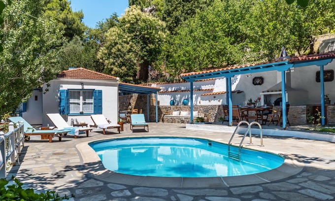 Skopelos Cottage | The Blue Cottage - totally private, with pool, in the countryside