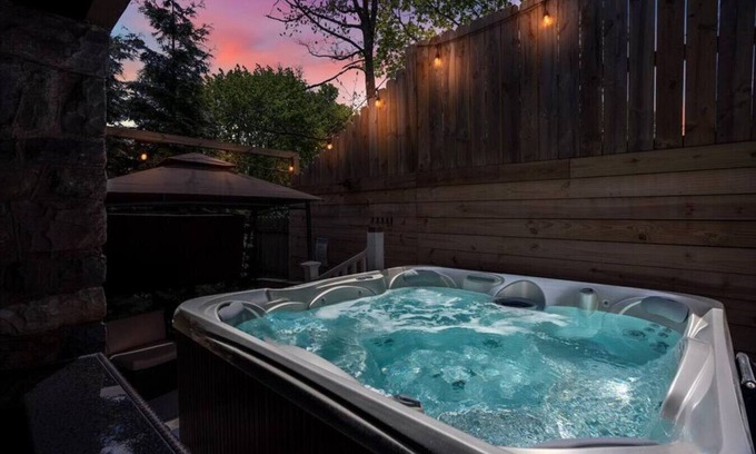 Mount Pocono Apartment | The Blue House: Hot Tub, Fire Pit + Prime Location