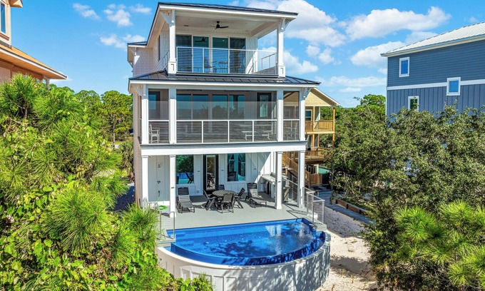 Indian Pass House | The Florida House in Indian Pass, Beach Front with Infinity Private Pool
