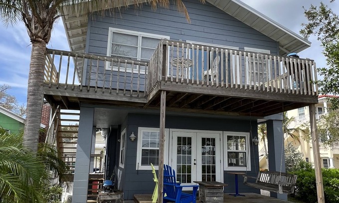 Bradenton Beach Cottage | The Hemingway-Key West Style Cottage. Million Dollar Waterfront.dock.beach