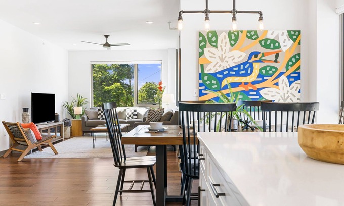 Historic Montford Condo | The Kingfisher - Fantastic 2-bedroom condo with mural, elevator, and WFH setup