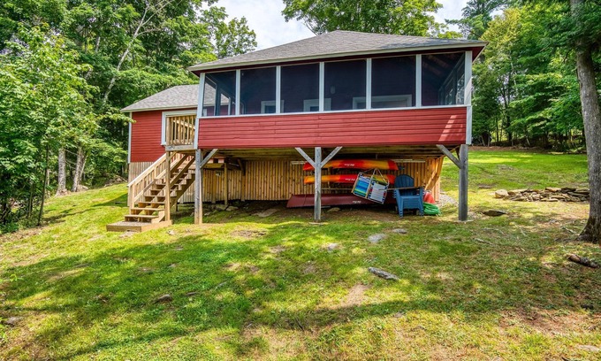 Rangeley House | The Little Red Camp - private waterfront on Rangeley Lake, wood stove and fire pit