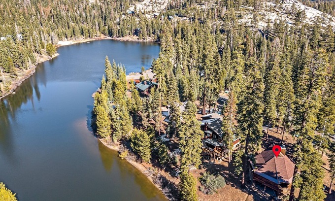 Bear Valley Cabin | The only Bear Valley lakefront + beachfront cabin with ski in-out access