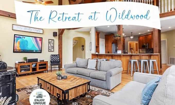 Wildwood House | The Retreat at Wildwood - Hot Tub, Theater, & Deck