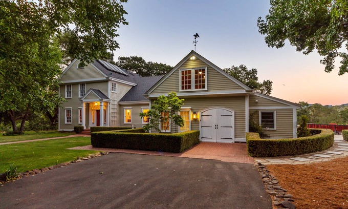 Glen Ellen House | The Vineyard Estate: 33 Acres, Private Vineyard + Wine Cave, Lake + Slide, Pool