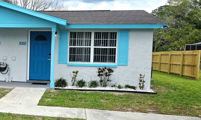 Port Richey House | This centrally located unit offers full kitchen and washer-dryer machine.