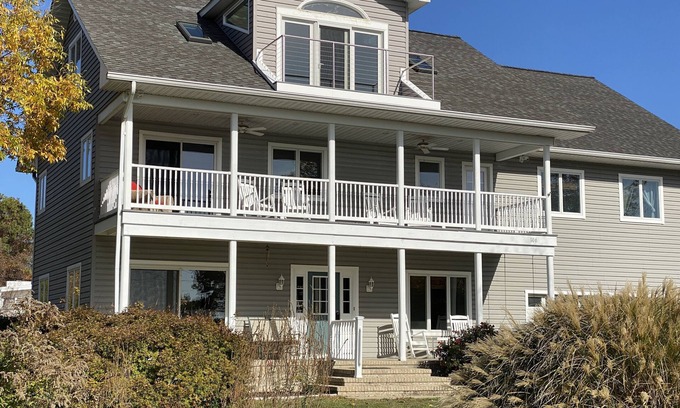 Stevensville House | Three Decks overlook Marina basin and views of the Chesapeake and Eastern Bays