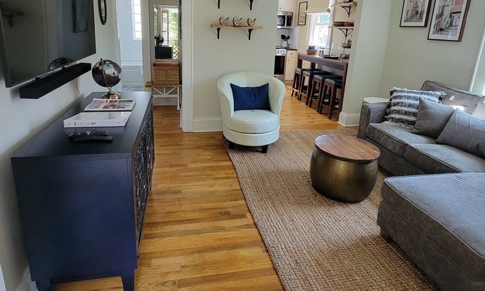 Morganton Apartment | Top Deck- Upscale Downtown 2 BR w/private fenced yard & garage parking