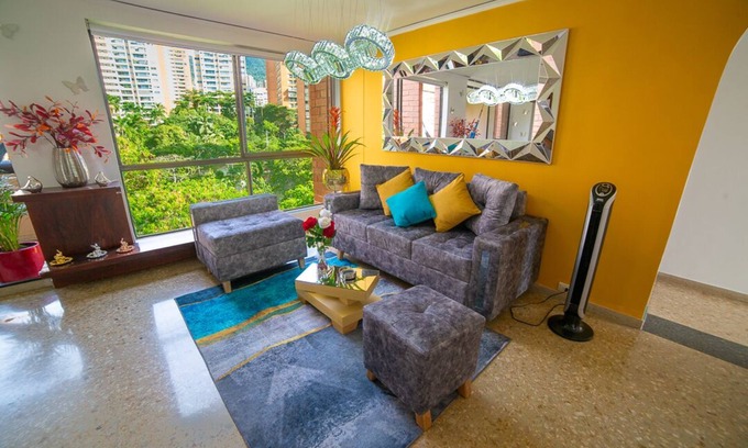 Guayabal Apartment | Top floor apt w/Balcony in El Poblado, 1 minute walk to SantaFe Mall!