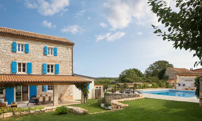 Cepljani House | Traditional stone house in a modern style with a pool and a generous garden