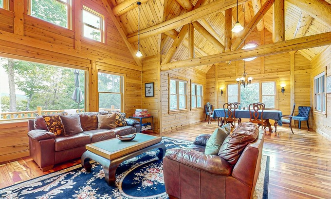Greenville House | Tranquil Haven | Secluded waterfront house with sauna, dock, kayaks, canoe, gym