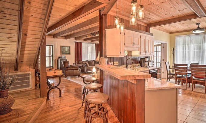 Carson Springs Cabin | Tranquil Smoky Mountain Cabin w/Porch & Fire Pit