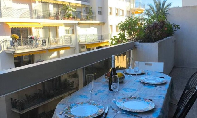 Alpes-Maritimes Apartment | Two Bedroom Apartment with Balcony and Parking, Near the Sea