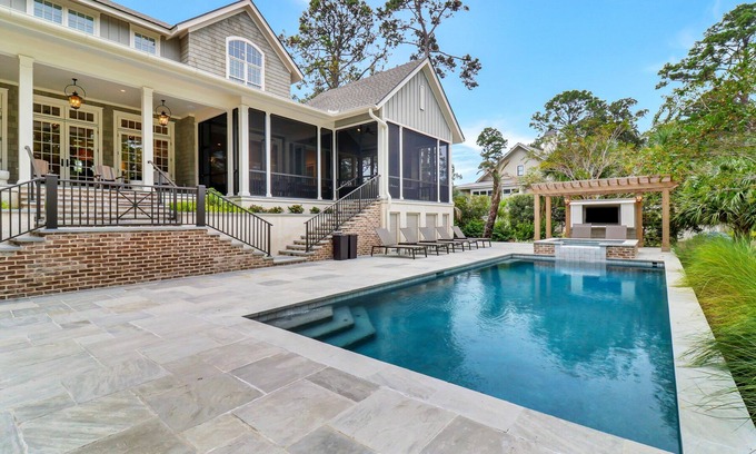Oceanside House | Ultra Luxe Home, Pool & Spa, Screened Porch, 5 Min Walk to Beach