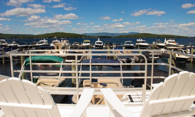Weirs Beach Boat Rental | 🌟 Unique Houseboat Experience on Lake Winnipesaukee - Harborside 🚤🌊