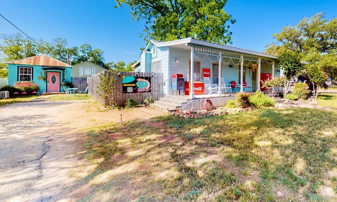 Llano House | Unique themed home with full kitchen, central AC, & W/D