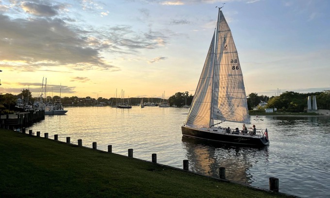 Greenport House | Unique waterfront home w/stunning views, boat slip, walk to historic Greenport