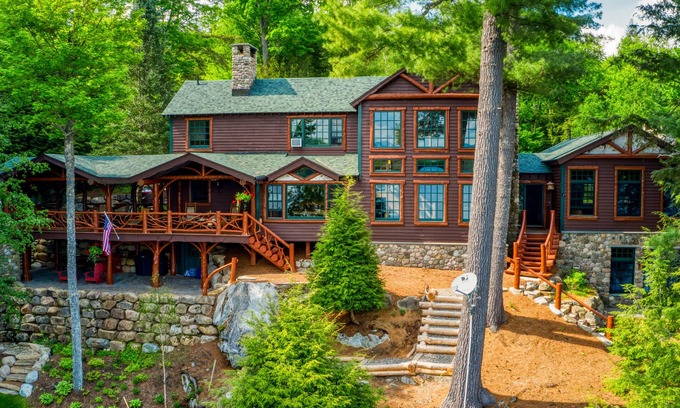 Saranac Lake Cabin | Unparalleled Adirondack Lake Home on Kiwassa!