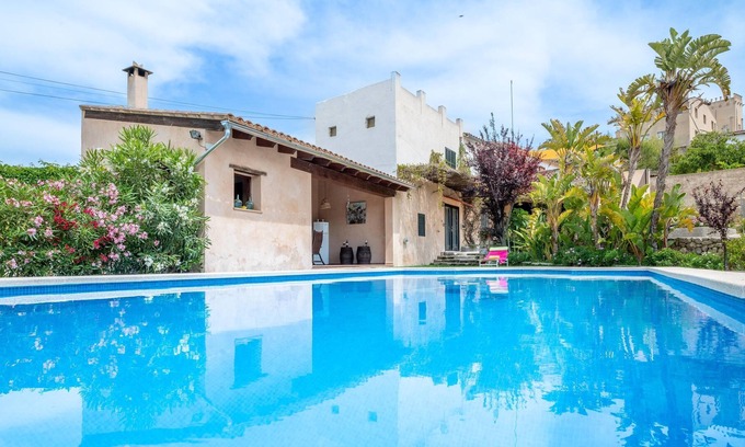Sant Joan House | Vacation Home Son Goday with Mountain View, Pool, A/C, Wi-Fi & Terrace; Pet-Friendly