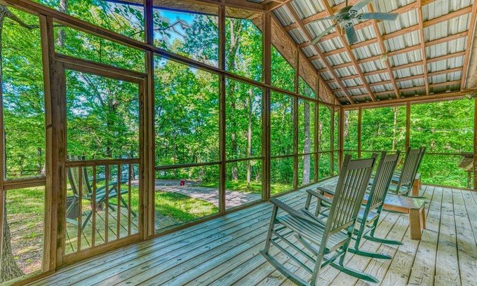 Athens Cabin | Views of Elk River with wrap-around screened porch for family time