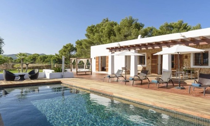 Santa Gertrudis Villa | Villa Dalt S Era with Mountain View, Wi-Fi, Air Conditioning, Pool & Garden