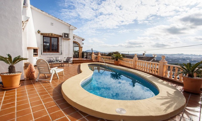 Cometa Villa | Villa AMOR DEL SUR in Senija – 3 bedrooms, private saltwater pool, air conditioning, Wi-Fi and panoramic mountain views