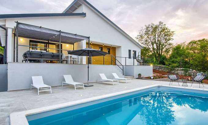 Rakalj Villa | Villa Bellavu for 8 people with playground & sea view in Rakalj