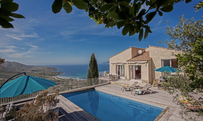 Saint-Florent Villa | Villa Clea pool and view on the Gulf of Saint-Florent