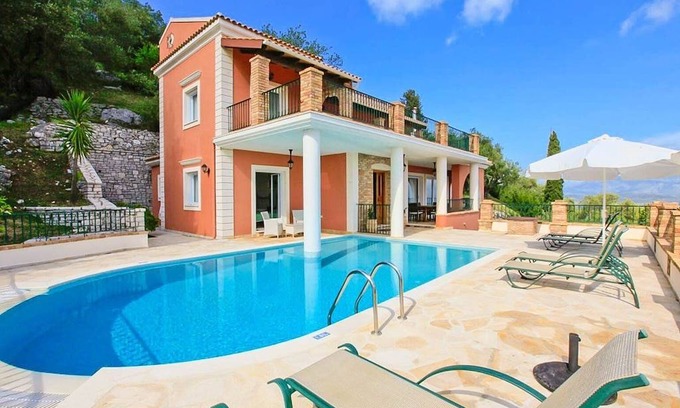 Petaleia Villa | Villa Emilios: Large Private Pool, Sea Views, A/C, WiFi