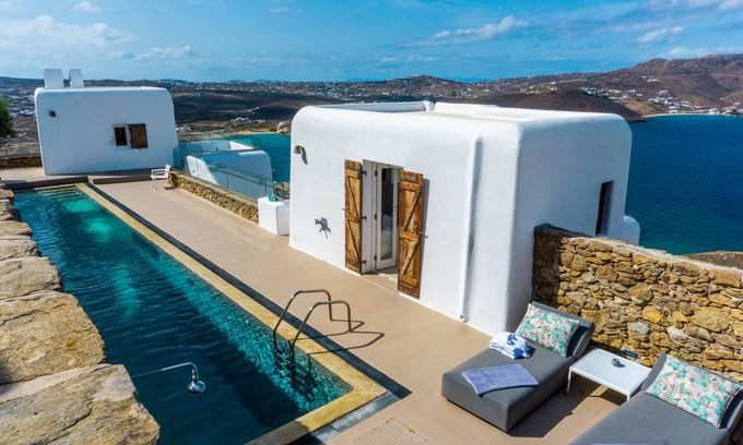 Ftelia Villa | Villa Ester with Heated Pool & Hot Tub