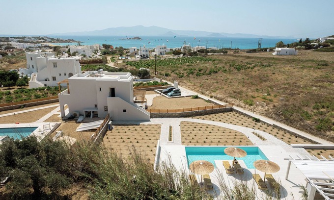 Mikri Vigla Villa | Villa 'Finest Air with Private Pool' with Sea View, Wi-Fi and Air Conditioning