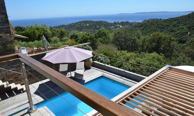 Cap Benat Villa | Villa Gaou Benat 2 levels independant. 10 people sea ​view heated pool