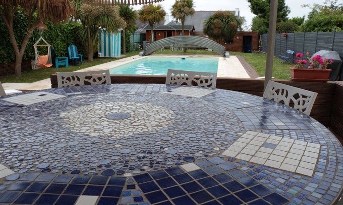 Combrit Villa | Villa in Sainte Marine. heated pool. beaches, harbour, all on foot