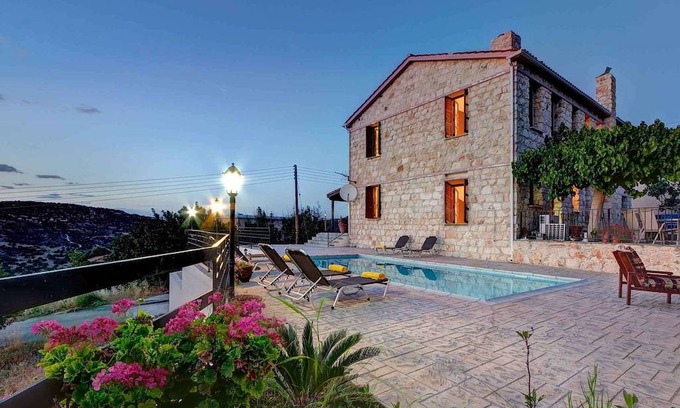 Peristerona Villa | Villa Irene Palace: Large Private Pool, Sea Views, A/C, WiFi