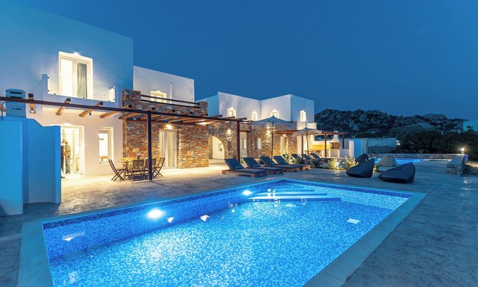 Plaka Villa | Villa Margarita private pool & sea view