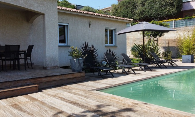 Furiani Villa | Villa Moderne Avec Piscine Chauffée a 5 Minutes de la Plage